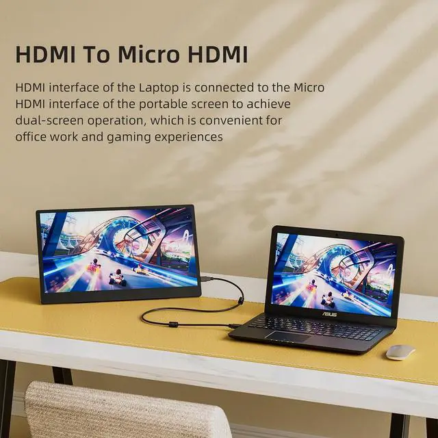 Alt view image 3 of 7 - Micro HDMI to HDMI Cable, High-Speed 4K Shielded Cord with Ferrite Core, Compatible with Camera, Tablet, Laptop, Projector, HDTV (3.3FT)