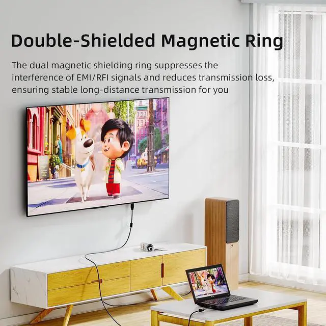 Alt view image 5 of 7 - 4K HDMI Cable 6.6FT | High Speed Hdmi Cables, Professional HDMI Cord with EMI/EMC Shielding 4K @ 60Hz, 2K@ 144Hz, HDR for HDTV Monitor Laptop TV Xbox PS5