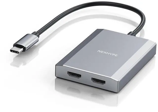 Main image of USB C to Dual HDMI Adapter, 4K@30Hz Supports Dual Monitor Expansion for Apple Mac M1/M2/M3, USB3.0 Hub Multiple Displays, Driver Required