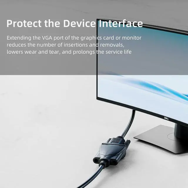 Alt view image 3 of 6 - DisplayPort to VGA Adapter, Active DisplayPort Male to VGA Female Video Adapter 1080P Full HD for Monitor, Projector, Laptop