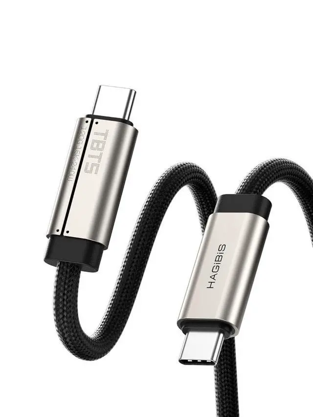 Main image of TBT5 Cable (Intel Certified), 120Gbps Data Transfer, 240W Fast Charging, 16K@60Hz Display USB-C Cable, for Thunderbolt 5/4/3, USB4, iPhone 17/16/15, MacBook, Laptops (Titanium, 3.3ft)