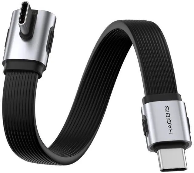 Main image of USB4 Cable, 80Gbps Data Transfer, 240W Fast Charging USB-C Cable, 8K@60Hz USB 4 V2.0 Short Cable for iPhone 17 16 15 Pro Max, iPad Pro, Thunderbolt 5/4 (Vertical 90 Degree, 0.3FT)