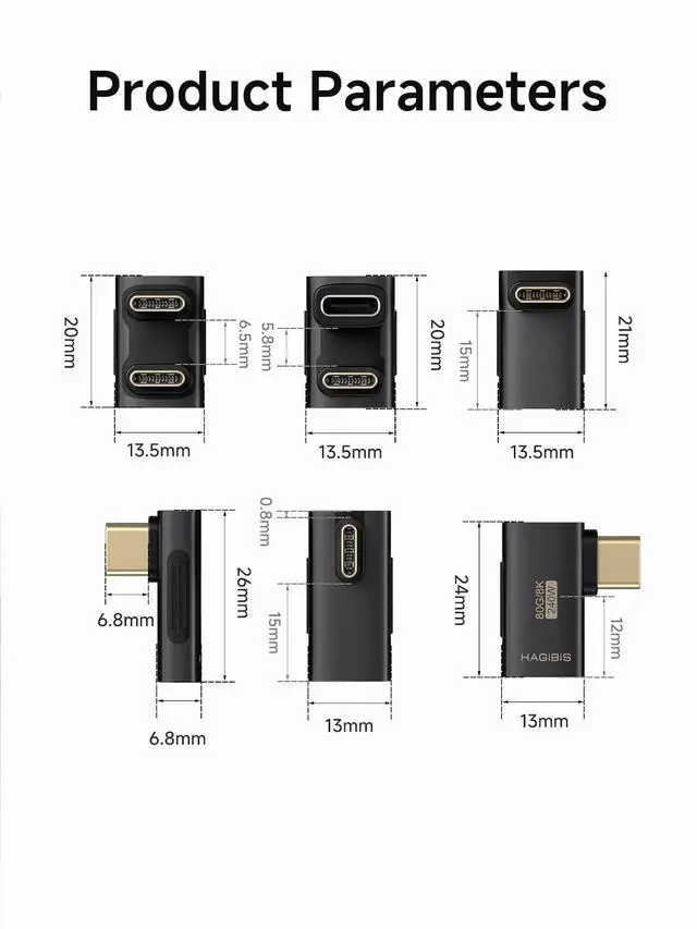 Alt view image 6 of 7 - 240W 80Gbps 8K@60Hz USB C Adapter, USB-C Male to Female Adapter, USB4 Connecter for Thunderbolt 5/4/3, Laptop, Switch, Dock, Mac, Tablet, iPhone 16 15 Pro Max (TGM13)