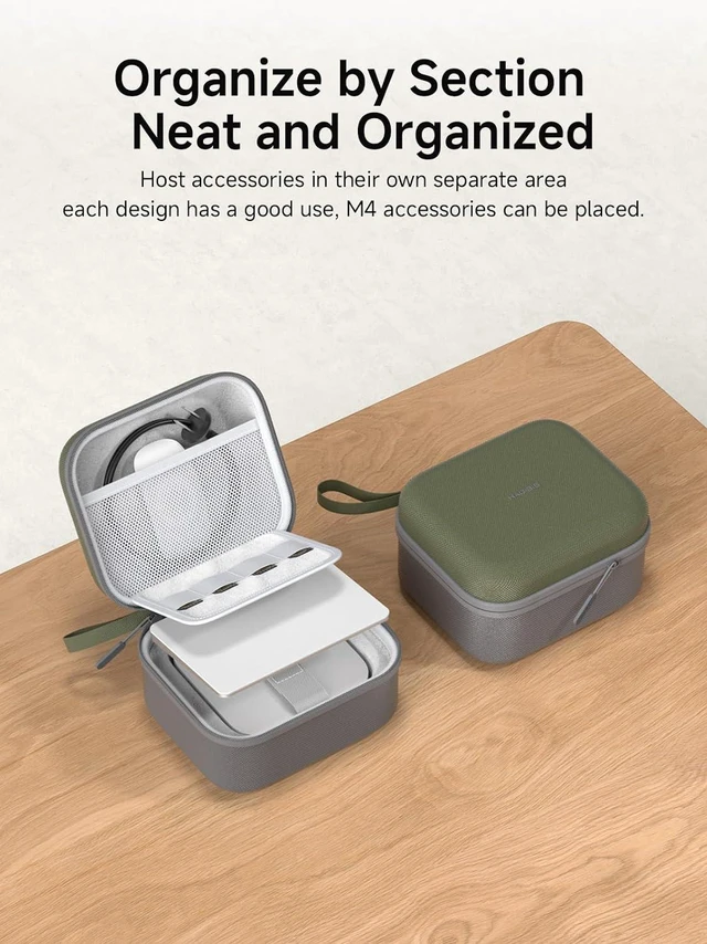 Alt view image 3 of 6 - Hagibis Electronic Organizer Travel Case Bag for Mac mini M4/M4 Pro 2024, Portable Carry Case for Cable, Charger, SD Card, Mouse, USB Flash Disk (Grey)