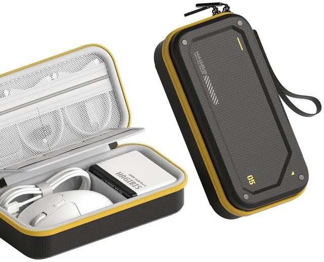 Main image of Hagibis Electronic Organizer Traveling Case Bag EVA Hardshell PU Portable Carrying Pouch for Mouse, Charger, Cables, Power Bank, SD Cards, USB Flash Disks, Accessories (Black)
