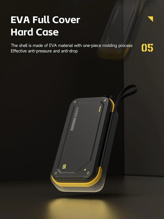 Alt view image 5 of 6 - Hagibis Electronic Organizer Traveling Case Bag EVA Hardshell PU Portable Carrying Pouch for Mouse, Charger, Cables, Power Bank, SD Cards, USB Flash Disks, Accessories (Black)