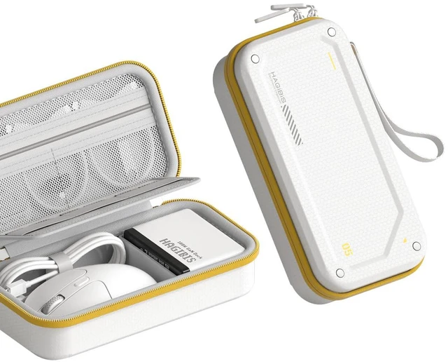 Main image of Hagibis Electronic Organizer Traveling Case Bag EVA Hardshell PU Portable Carrying Pouch for Mouse, Charger, Cables, Power Bank, SD Cards, USB Flash Disks, Accessories (White)