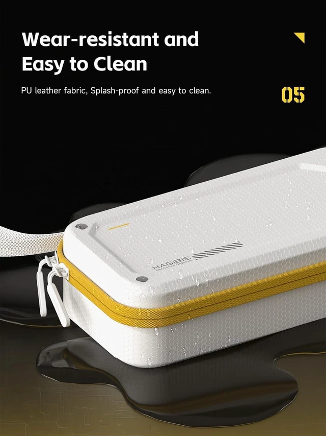 Alt view image 6 of 6 - Hagibis Electronic Organizer Traveling Case Bag EVA Hardshell PU Portable Carrying Pouch for Mouse, Charger, Cables, Power Bank, SD Cards, USB Flash Disks, Accessories (White)