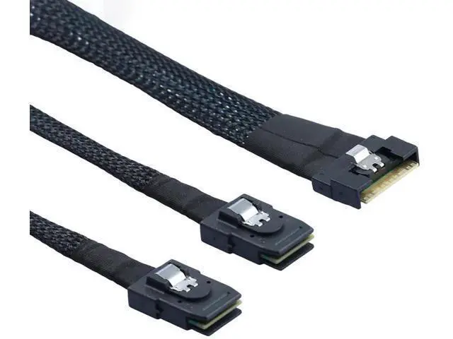 Alt view image 3 of 6 - 0.5M SlimSAS SFF8654 8i 4.0 to Dual SAS 8087 Cable, 32AWG 24G HighSpeed Server Internal Cable with AntiMisdirection Design