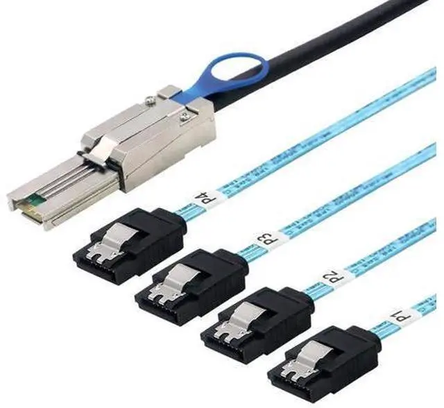 Main image of Mini SAS HD SFF8088 26Pin to 4×SATA 7Pin Female Fanout Cable, 6Gbps HighSpeed Server Hard Drive Cable, 28AWG, 10Ohm Impedance, 1M