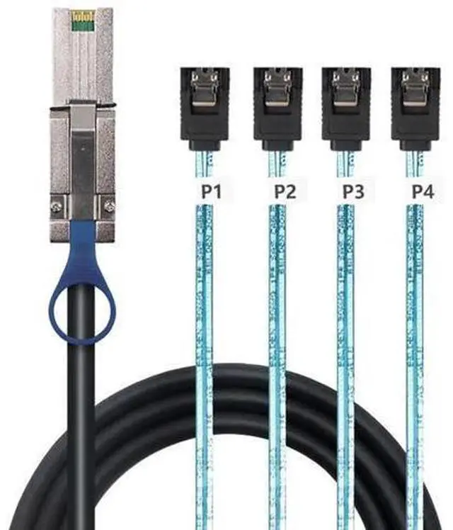Alt view image 5 of 5 - Mini SAS HD SFF8088 26Pin to 4×SATA 7Pin Female Fanout Cable, 6Gbps HighSpeed Server Hard Drive Cable, 28AWG, 10Ohm Impedance, 1M