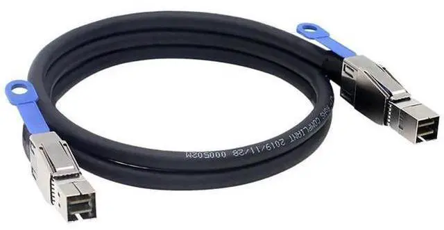 Main image of 1M SAS HD SFF8644 to Mini SAS SFF8644 Cable with IC, 12Gbps HighSpeed Server Aggregation Cable, 28AWG, LowLoss Flat Interface