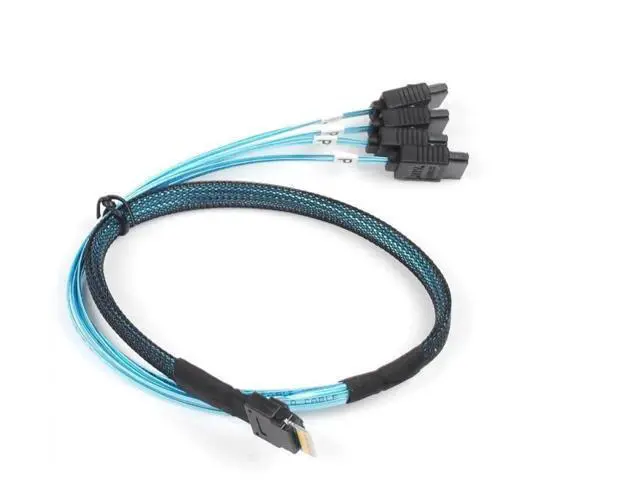 Alt view image 4 of 5 - Internal Mini SAS to SATA Cable, SFF8654 to SATA 12Gbps HighSpeed Connecting Line, MultiLane Mini SAS Host Internal Server Cable, 1.6FT, 2Pack