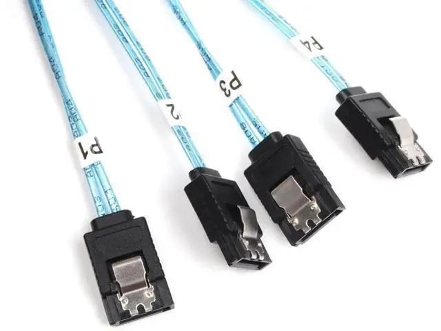 Alt view image 5 of 5 - Internal Mini SAS to SATA Cable, SFF8654 to SATA 12Gbps HighSpeed Connecting Line, MultiLane Mini SAS Host Internal Server Cable, 1.6FT, 2Pack