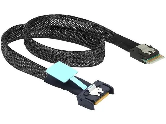 Alt view image 6 of 6 - Gen5 MCIO Slimline SFF8654 4i to SFF8654 4i Server Data Cable, 24Gbps HighSpeed Interconnect Cable for RAID Controller, HDD & SSD, 1m / 39.37in