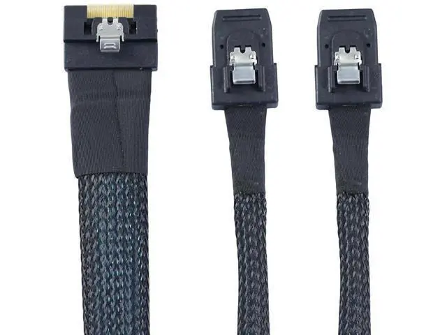Alt view image 6 of 6 - 0.5M SlimSAS SFF8654 8i 4.0 to Dual SAS 8087 Cable, 32AWG 24G HighSpeed Server Internal Cable with AntiMisdirection Design