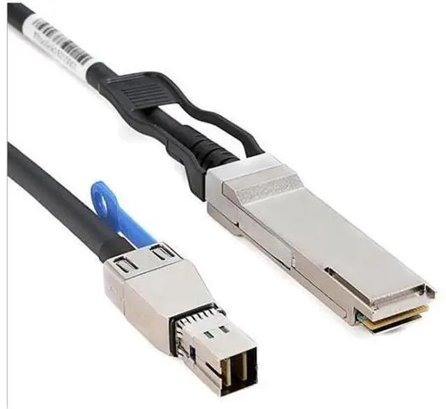 Main image of 1M MiniSAS HD SFF8644 to QSFP 40G SFF8436 Server Cable, 12Gbps 28AWG 10 Ohm HighSpeed Stacking Internal Connection Cable, Black