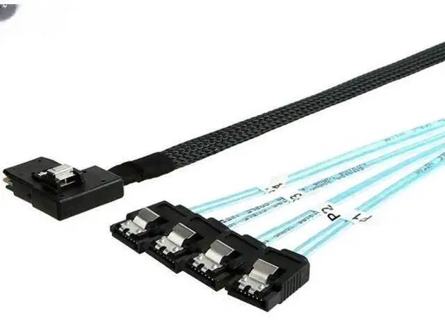 Main image of Mini SAS SFF8087 to 4Port SATA Female Fanout Cable, Server Hard Drive Data Cable, 3.3FT / 1M