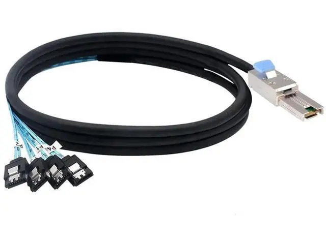 Alt view image 6 of 6 - Mini SAS 26Pin SFF8088 Male to 4×SATA 4Pin Female Breakout Cable with Latch, 1M/3.3FT, Mini SAS Host/Controller to 4 SATA Target/Backplane