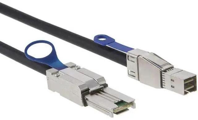 Main image of 0.5M Mini SAS HD SFF8088 26Pin to SAS HD SFF8644 Server Stacking Cable 6Gbps HighSpeed 28AWG Data Cable, Black Flat Connector