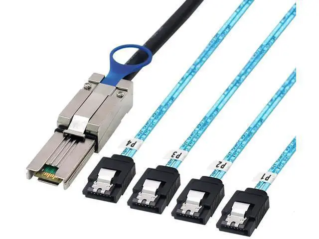 Main image of 0.5M Mini SAS HD SFF8088 26P to 4×SATA 7P Female Cable, 6Gbps HighSpeed Server Hard Drive Connection Cable, 28AWG, 10 Ohm