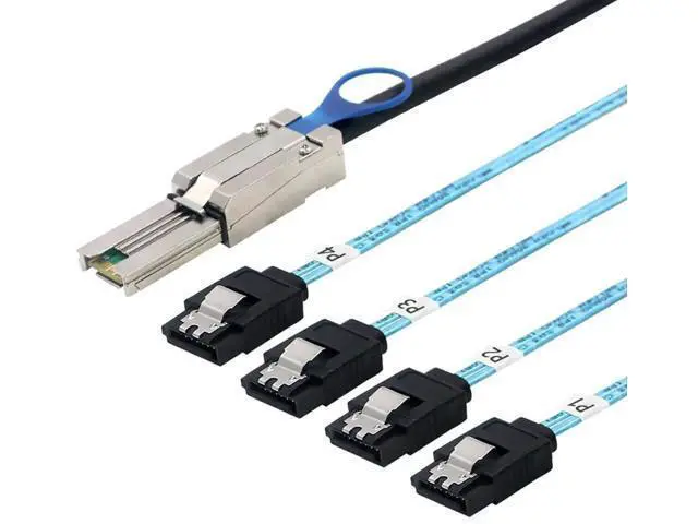 Alt view image 5 of 5 - 0.5M Mini SAS HD SFF8088 26P to 4×SATA 7P Female Cable, 6Gbps HighSpeed Server Hard Drive Connection Cable, 28AWG, 10 Ohm