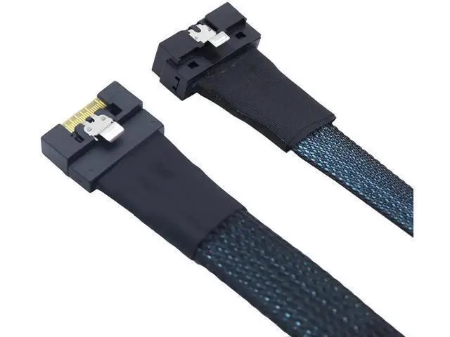 Alt view image 6 of 6 - PCIe SlimSAS LP LowProfile SFF8654 8i to SFF8654 8X Server Cable, 24Gbps HighSpeed 85 Ohm Internal FlattoFlat Connection Cable with AntiMisplug Design, Black, 1M