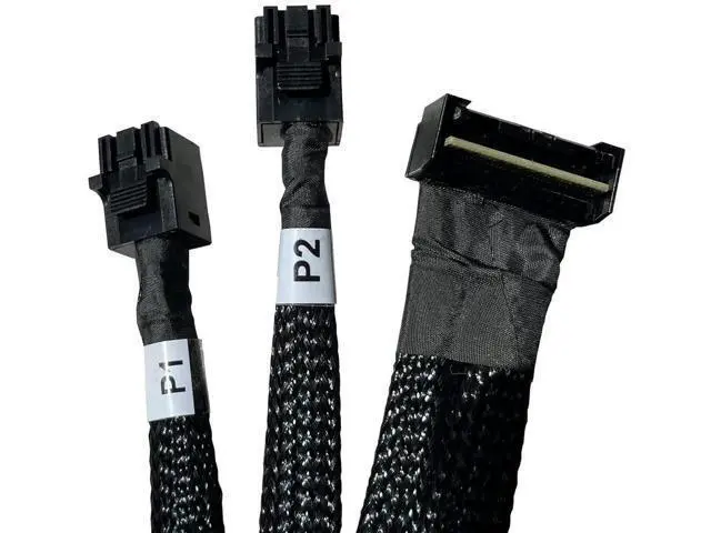 Alt view image 5 of 5 - 80cm SlimSAS LP 8X to 2×MiniSAS HD 4X Cable, SFF8654 LP 74Pin to 2×SFF8643 36Pin, Compatible with DELL H750/H755 Servers