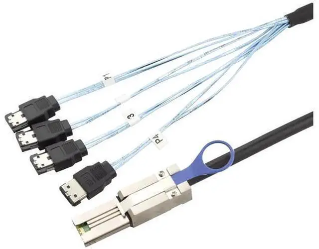 Alt view image 4 of 5 - 0.5M/19.68in Mini SAS HD SFF8088 26P to 4×eSATA 7P Female External Server Hard Drive Cable, 28AWG 6Gbps HighSpeed Copper Wire Harness