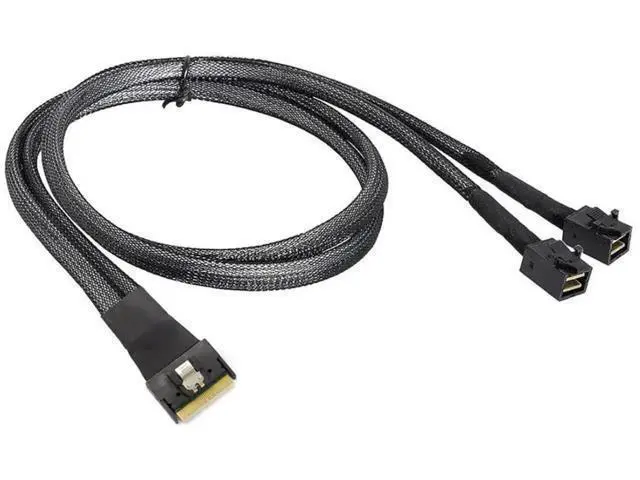 Alt view image 4 of 6 - Mini SlimSAS SFF8654 8i 4.0 to Dual SAS HD SFF8643 Cable, 32AWG 24G HighSpeed AntiMisdirection Server Interconnect, 0.8M