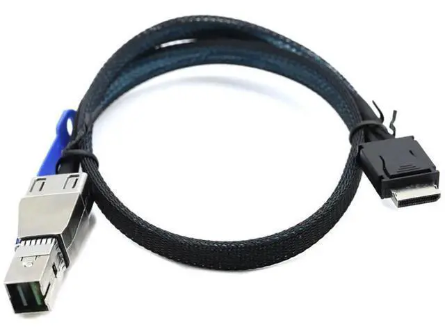 Alt view image 2 of 5 - OCuLink 4i SFF8611 to SAS HD SFF8644 4i Cable, 12Gbps HighSpeed Server Data Cable for RAID Controller, Workstation & Storage Expansion, 0.5M/19.68in