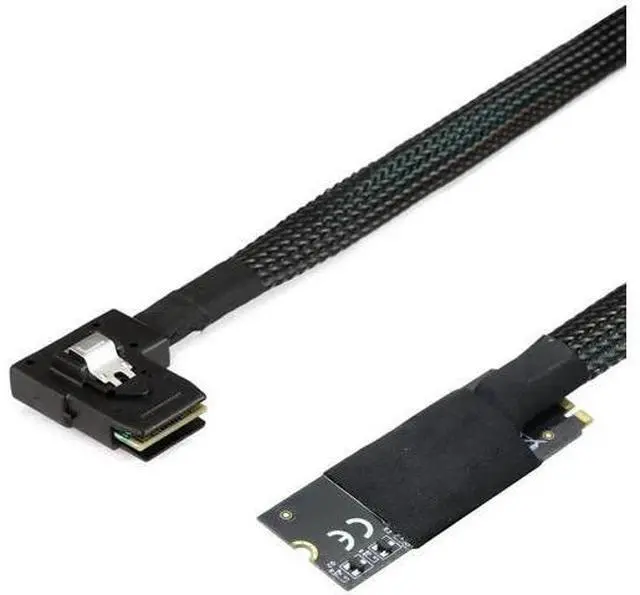 Main image of M.2 (MKey NVMe 2260) to SAS SFF8087 LeftBend HighSpeed Server Cable, Plug and Play