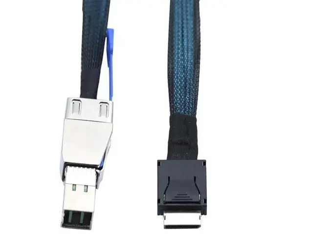 Alt view image 3 of 5 - OCuLink 4i SFF8611 to SAS HD SFF8644 4i Cable, 12Gbps HighSpeed Server Data Cable for RAID Controller, Workstation & Storage Expansion, 0.5M/19.68in