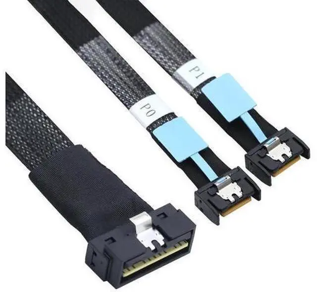 Main image of PCIe SlimSAS LP LowProfile SFF8654 8I to Dual MCIO 4I Cable, 12Gbps HighSpeed Server Data Cable for RAID Controller, Workstation & Storage Expansion, 1M/39.37in