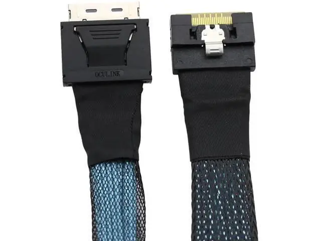 Alt view image 3 of 7 - PCIe Gen4 SlimSAS SFF8654 8i to OCuLink SFF8611 8i Internal Server Cable, 32AWG Copper Harness, 24Gbps HighSpeed Data Transfer, 0.5M/19.68in