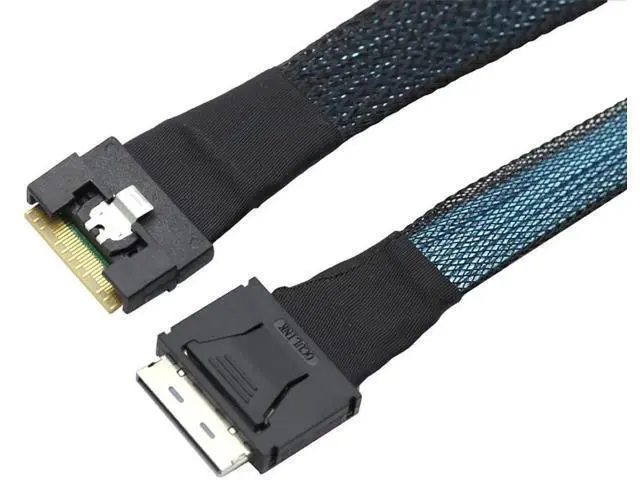 Alt view image 7 of 7 - PCIe Gen4 SlimSAS SFF8654 8i to OCuLink SFF8611 8i Internal Server Cable, 32AWG Copper Harness, 24Gbps HighSpeed Data Transfer, 0.5M/19.68in