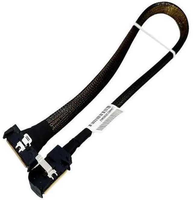 Main image of PCIe 5.0 MCIO x8 to MCIO 8i Extension Cable, 32Gbps HighSpeed U.2 SSD Server Cable, Yellow StraighttoSide Bend, 40cm
