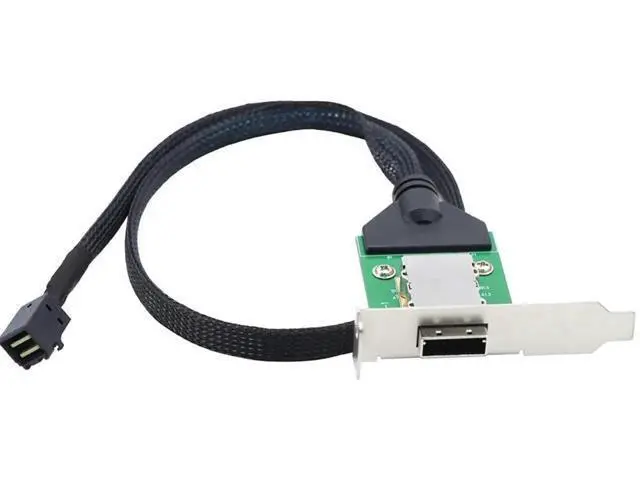 Alt view image 3 of 6 - Mini SAS HD SFF8643 to SFF8088 PCBA Female InternaltoExternal Conversion Cable, 6Gbps HighSpeed Server Cable, 1m / 39.37in