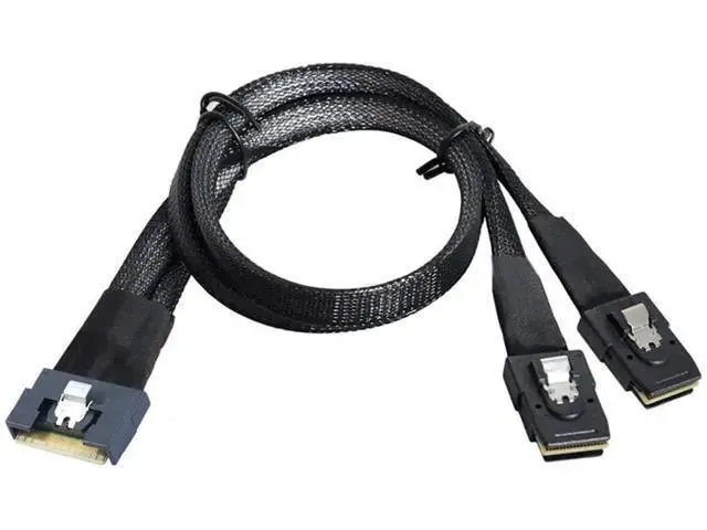 Alt view image 5 of 6 - SlimSAS SFF8654 8i PCIe 4.0 to Dual SFF8087 Server Cable, 32AWG 24Gbps HighSpeed Internal Cable, AntiMisdirection Design, 1M