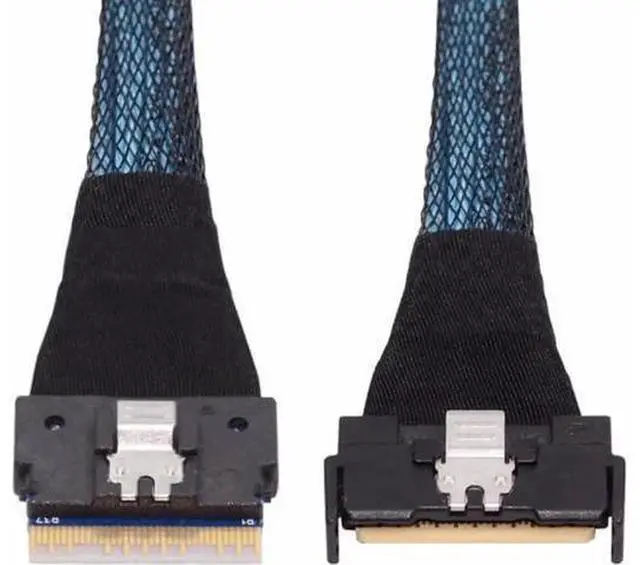 Main image of PCIE 5.0 Mini Cool Edge IO MCIO 8i 74Pin Male to Slimline SAS 4.0 SFF8654 74Pin Male Extender Cable, 50cm HighSpeed Server Interconnect Cable