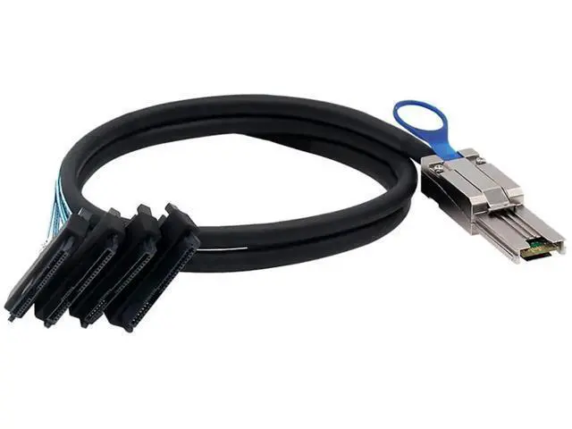 Alt view image 5 of 5 - Mini SAS HD SFF8088 26Pin to 4×SFF8482 Server Breakout Cable, 6Gbps HighSpeed 26Pin to 4Port Data Cord, 28AWG Copper Wire, 1M