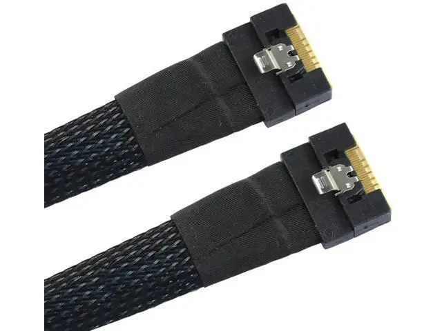 Alt view image 3 of 6 - SlimSAS SFF8654 8i PCIe 4.0 Interconnect Cable, 32AWG 24Gbps HighSpeed Server Cable, AntiMisdirection Design, 0.5M