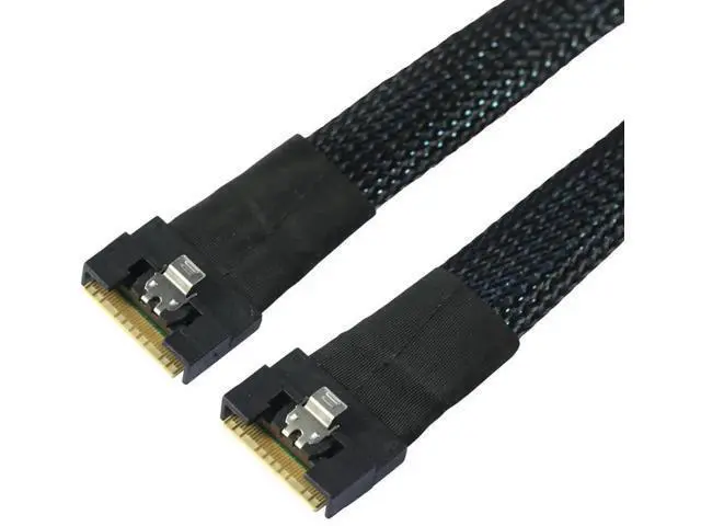 Main image of SlimSAS SFF8654 8i PCIe 4.0 Interconnect Cable, 32AWG 24Gbps HighSpeed Server Cable, AntiMisdirection Design, 0.5M