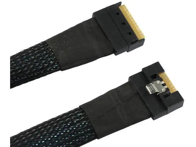 Alt view image 4 of 6 - SlimSAS SFF8654 8i PCIe 4.0 Interconnect Cable, 32AWG 24Gbps HighSpeed Server Cable, AntiMisdirection Design, 0.5M