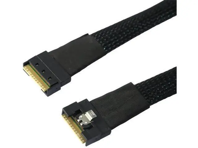 Alt view image 6 of 6 - SlimSAS SFF8654 8i PCIe 4.0 Interconnect Cable, 32AWG 24Gbps HighSpeed Server Cable, AntiMisdirection Design, 0.5M