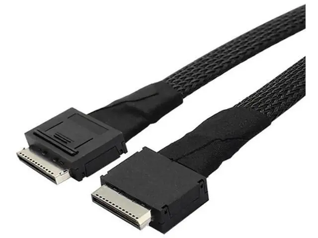 Alt view image 3 of 6 - PCIe OCuLink SFF8611 8i to SFF8611 8i HighSpeed Server Data Cable, 32AWG 24Gbps Internal Transmission Harness, 1M/39.37in