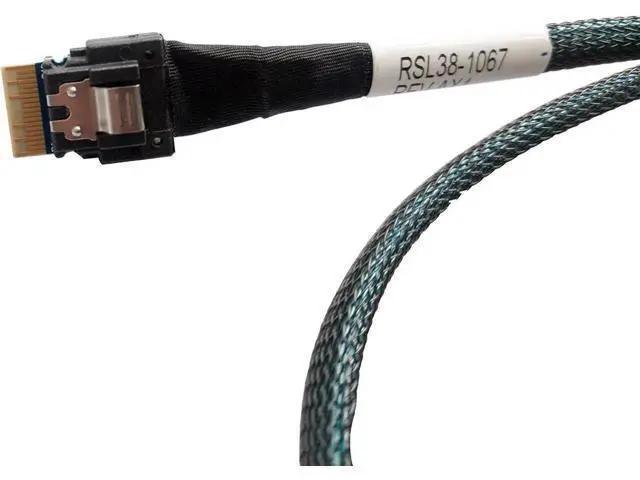 Alt view image 2 of 5 - 80cm SlimSAS 4X to MiniSAS HD 4X Cable, SFF8654 38Pin to SFF8643 36Pin, 24Gbps SAS & 8GT/s PCIe, SAS3.0 Compliant for Servers