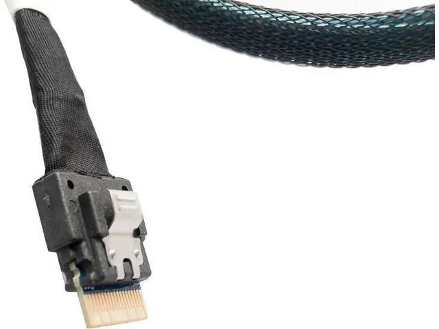 Alt view image 5 of 5 - 80cm SlimSAS 4X to MiniSAS HD 4X Cable, SFF8654 38Pin to SFF8643 36Pin, 24Gbps SAS & 8GT/s PCIe, SAS3.0 Compliant for Servers