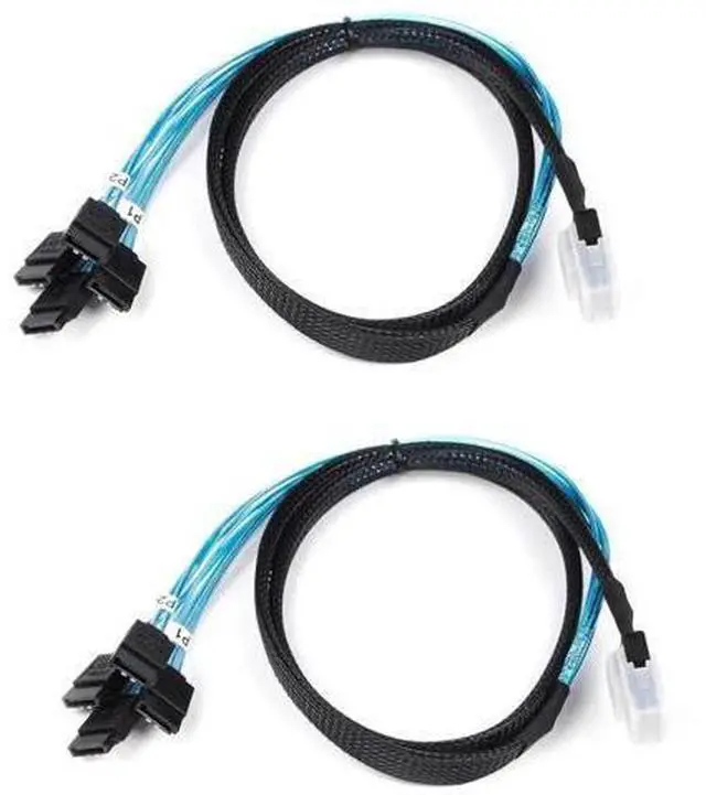 Main image of 2PCS Internal Mini SAS 36Pin (SFF8087) Male to 4X SATA 7Pin Female FanOut Cable, 1Meter (3.3 Feet)