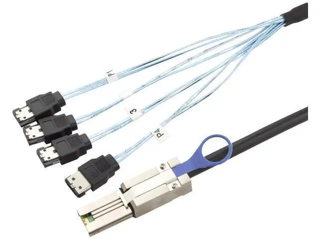 Alt view image 3 of 5 - Mini SAS HD SFF8088 26Pin to 4×eSATA 7Pin Female External Server Hard Drive Cable, 28AWG 6Gbps HighSpeed Copper Wire Harness, 1m / 39.37in